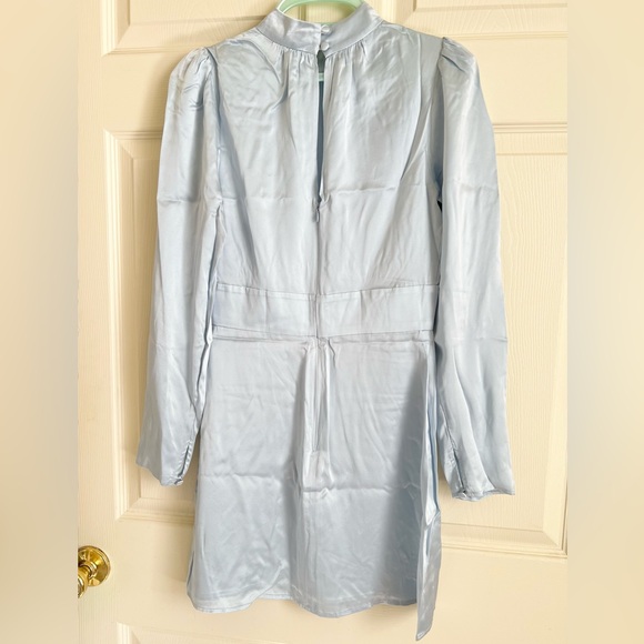 Reformation Samuel Long Sleeve Silk dress in Horizon - Picture 9 of 10